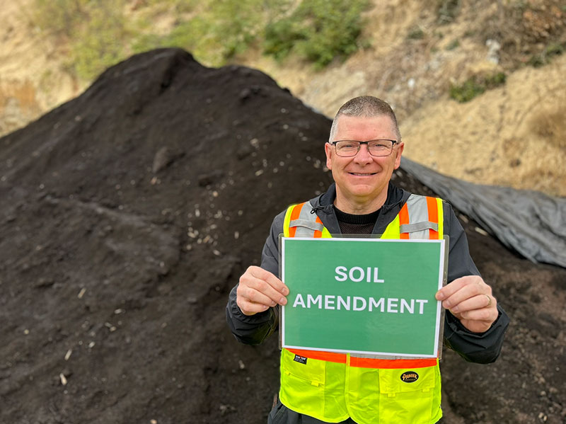 Terry Martin, Chair of the Solid Waste Management Plan Steering & Monitoring Committee, at RDKB’s McKelvey Creek Landfill in Trail