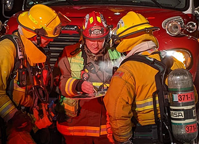 Rossland Firefighter weekly training session